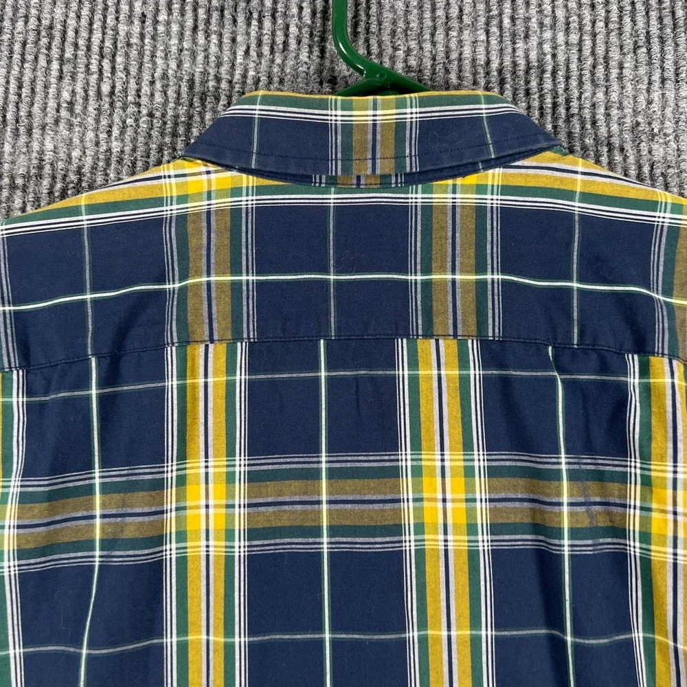 Banana Republic Shirt Mens‎ XL Extra Large Blue Yellow Plaid Long Sleeve Button
